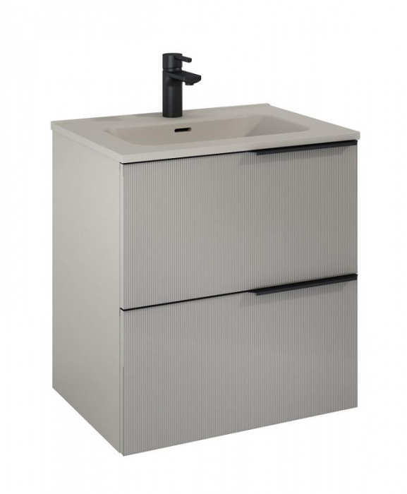 Dulap de baie cu 2 sertare 60x45,3x63,5 - bej mat - Monterey Glass [2]