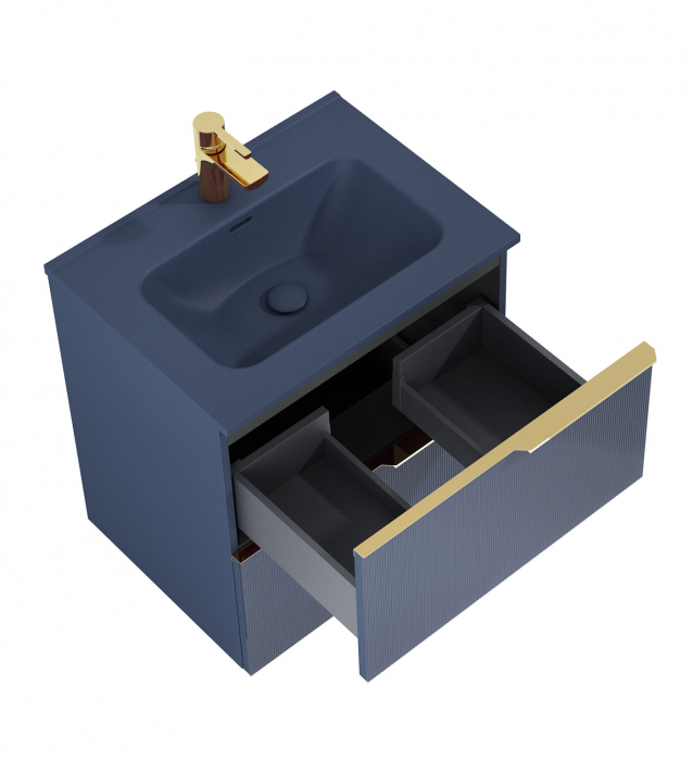 Dulap de baie cu 2 sertare 60x45,3x63,5 -  navy blue mat - Monterey Glass [2]