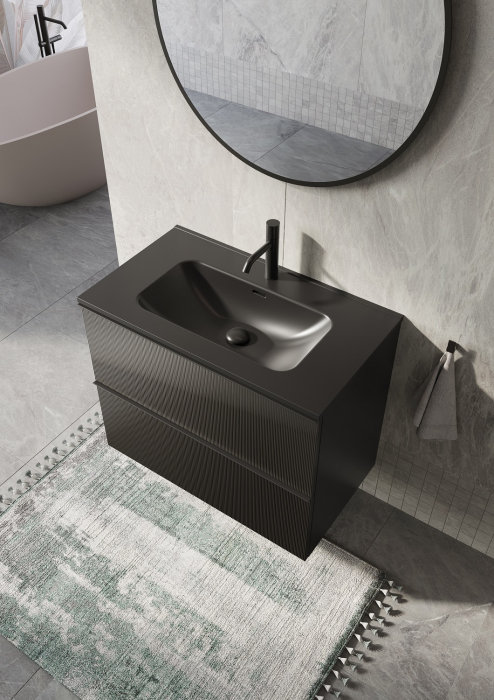 Dulap de baie cu 2 sertare 60x45,3x63,5 -  negru mat - Monterey Glass [3]