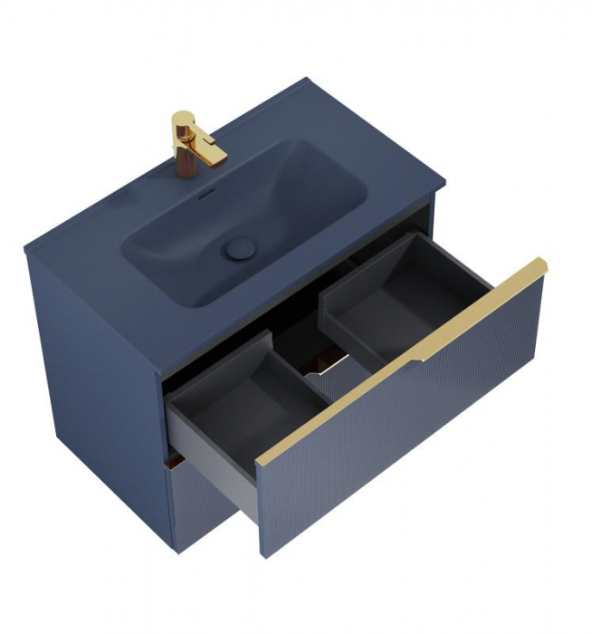 Dulap de baie cu 2 sertare 80×45,3×63,5 -  navy blue mat - Monterey Glass [2]