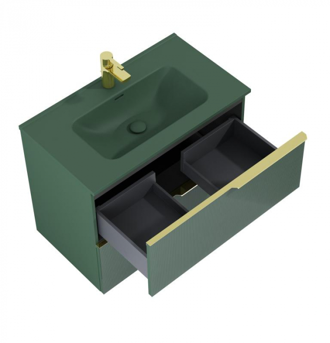 Dulap de baie cu 2 sertare 80×45,3×63,5 -  verde mat  - Monterey Glass [4]