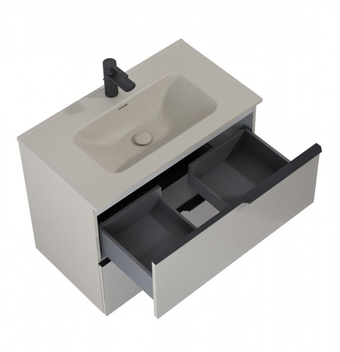 Dulap de baie cu 2 sertare 80x45,3x63,5 -  bej mat - Monterey Glass [2]