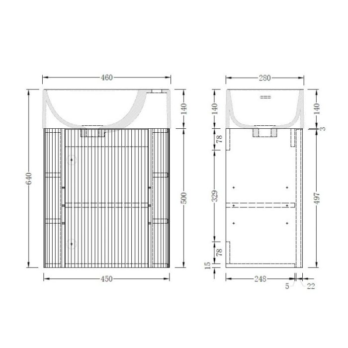 Dulap de baie SORELLA 45 cm - Alb mat [6]