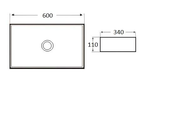 Lavoar dreptunghiular FARGO, din porțelan, montaj pe blat 60X34CM - alb [2]