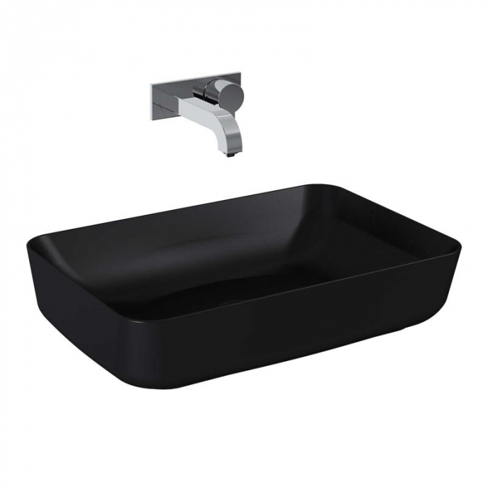 Lavoar dreptunghiular NOMIA, din porțelan, montaj pe blat 50X39cm - negru mat [2]