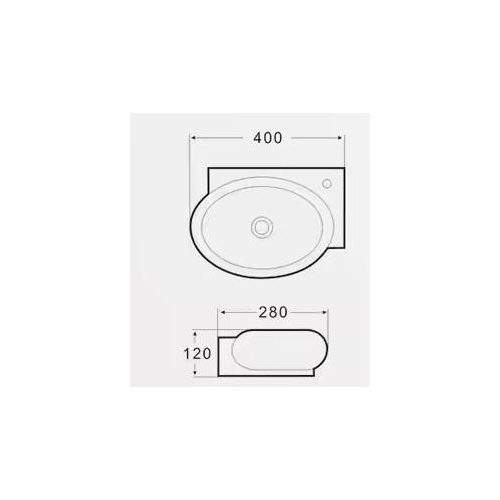 Lavoar MACON Mini 40X28 - Alb lucios [2]