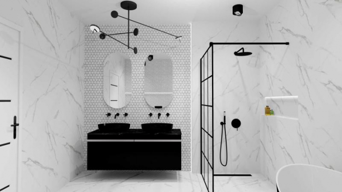 Lavoar oval 52x40, cu montaj pe blat, negru mat - RIKA [3]