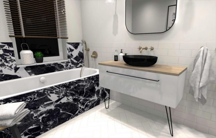 Lavoar oval 52x40, cu montaj pe blat, negru mat - RIKA [4]