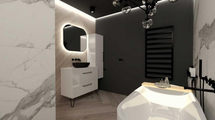 Lavoar oval 52x40, cu montaj pe blat, negru mat - RIKA [2]