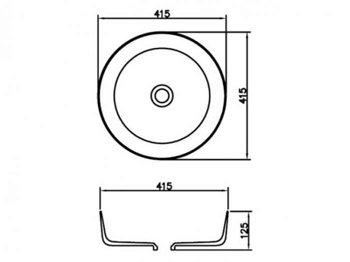 Lavoar rotund MEMPHIS, din Solid surface, montaj pe blat 41,5cm - alb [2]