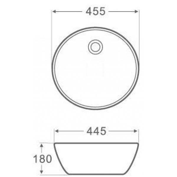 Lavoar rotund NEW YORK, din porțelan, montaj pe blat 45,5cm - alb [3]