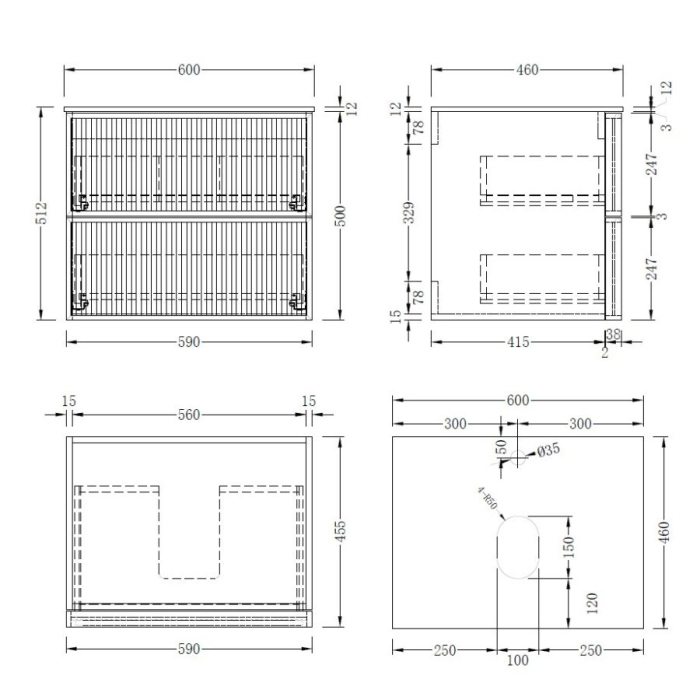  Mobilier SAVONA suspendat - 60 cm - stejar [5]