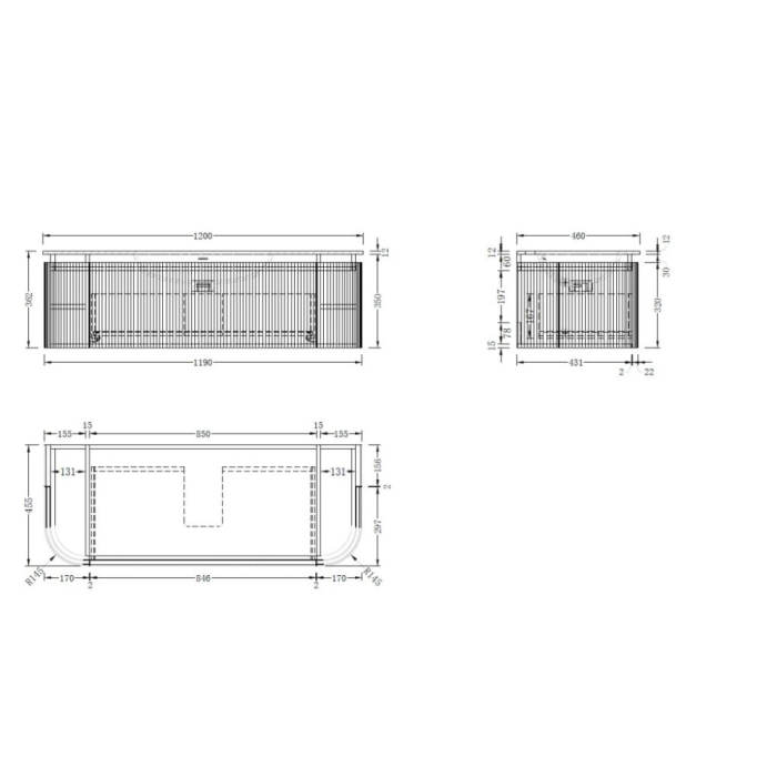 Mobilier SIERRA  pentru baie - 120 cm - stejar [6]