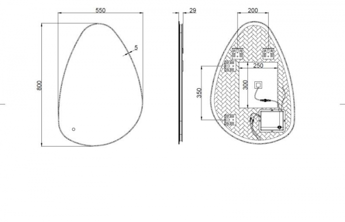 Oglinda LED 60x80 - Anti-aburire, 1750 lm, Montată pe Perete [2]