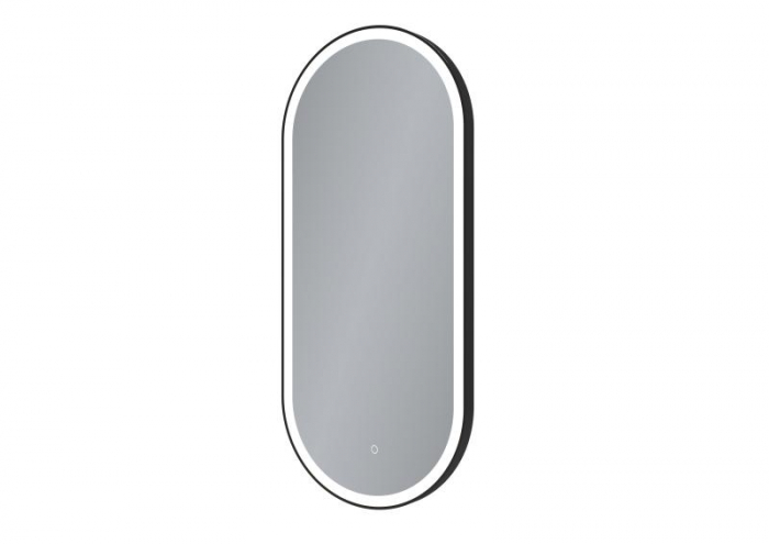 Oglindă LED cu dezaburire, cu ramă de aluminiu, negru, 40x90cm [3]