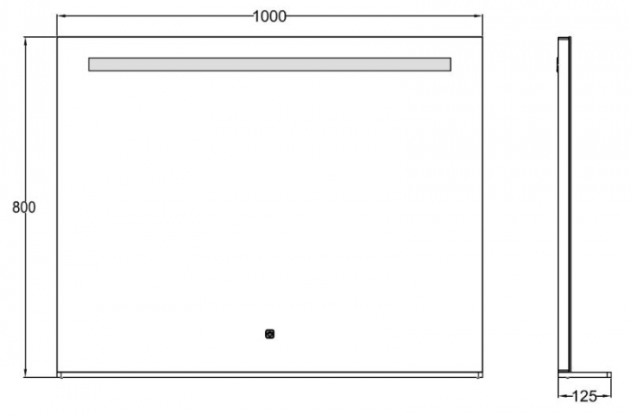 Oglindă LED, cu poliță, lumină reglabilă, dezaburire, 2 dif. bluetooth, 100x80cm [2]