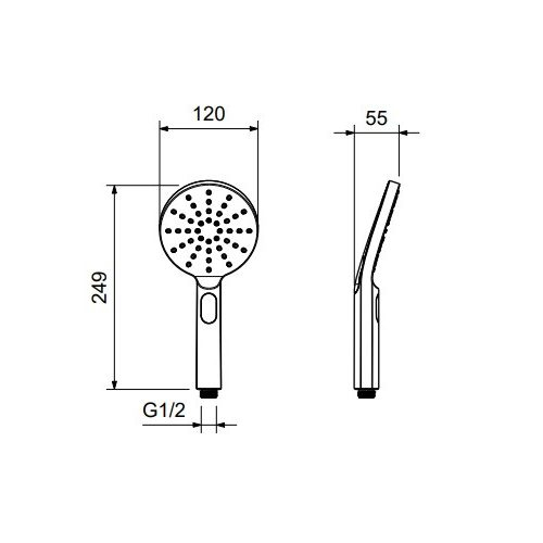 Para de duș ASTRO cu 3 funcții - Nichel [2]
