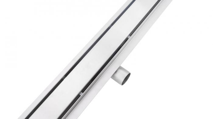 Rigolă de scurgere 2în1, din oțel inoxidabil, cu grilă reversibilă, 90cm - crom [2]