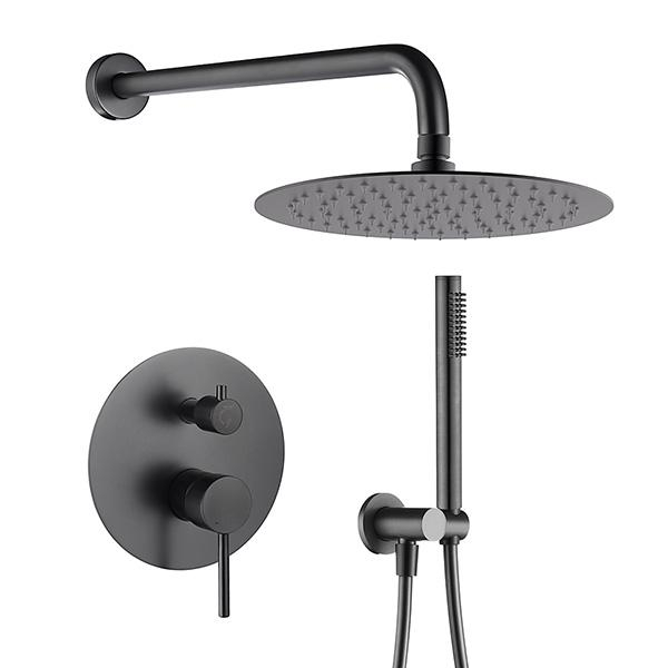 Sistem duș complet, PALMFIELD, cu montaj încastrat în perete - Gun metal [2]