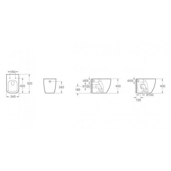 Vas WC OHIO cu Stativ – Alb Lucios [3]
