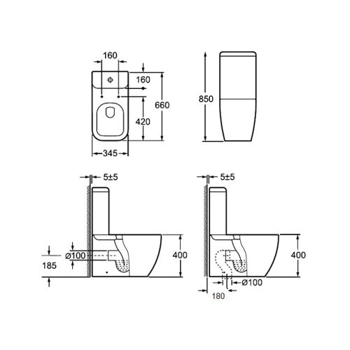 Vas WC OHIO Rimless, stativ, cu Rezervor Inclus - Alb Lucios (2BOX) [2]