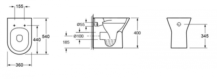 Vas WC VERMONT Rimless, stativ – Alb Lucios [2]