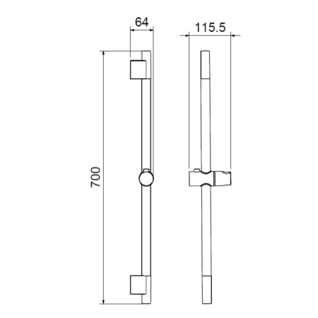 Bară suport pentru duș ASTRO - Auriu [1]