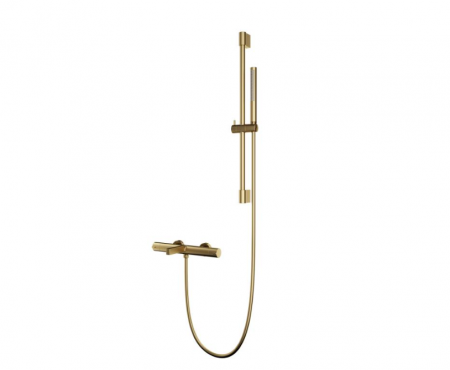 Baterii cadă - Baterie cada/dus cu termostat ELEGANT, cu montaj pe perete - auriu periat