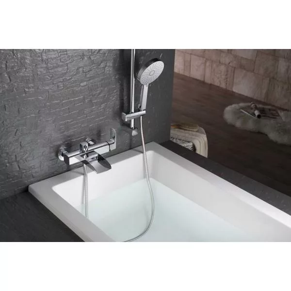 Baterie cadă WAKEFIELD, efect cascadă, montaj pe perete, crom lucios [2]