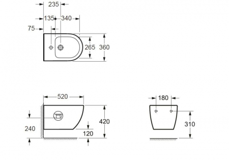 Bideu suspendat ARIZONA - Negru [1]
