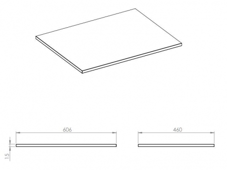 Blat din marmura 60/46/1,5 alb mat - MONTEREY [2]