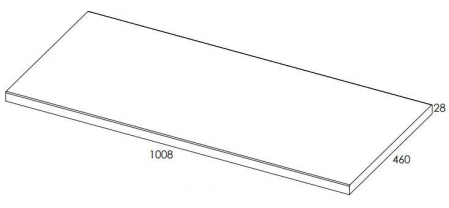 Blat din mdf infoliat 100/46/2,8 alb lucios - Monterey [1]