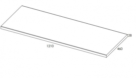 Blat din mdf infoliat 120/46/2,8 alb lucios - Monterey [1]