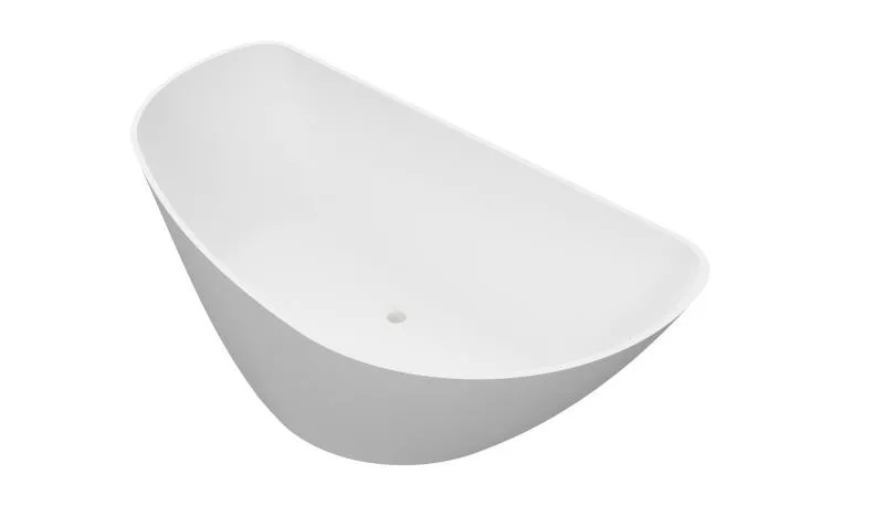 Cazi baie din compozit - Cadă MARYLAND din marmură turnată, freestanding, de perete, 170x80cm - alb mat