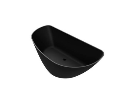 Cazi de baie - Cadă MARYLAND din marmură turnată, freestanding, de perete, 170x80cm – negru mat