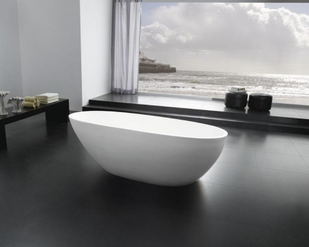 Cadă SILK din acril, freestanding, de mijloc, 170x85cm - alb mat [0]