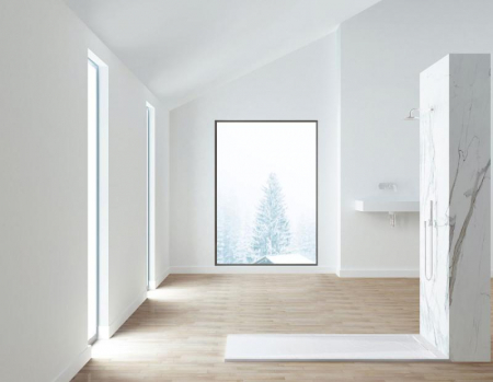 Cădiță de duș STONE 120x90 cm – Marmură Turnată, Alb Mat [2]