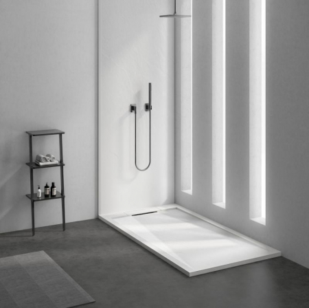 Cădiță de duș STONE 120x90 cm – Marmură Turnată, Alb Mat [3]