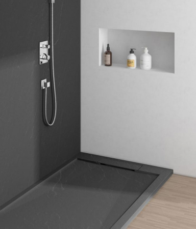 Cădiță de duș STONE 120x90 cm – Marmură Turnată, Antracit Mat [2]