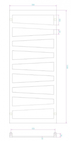 Calorifer portprosop DIAGONAL WHITE 1200x500mm - alb lucios [2]