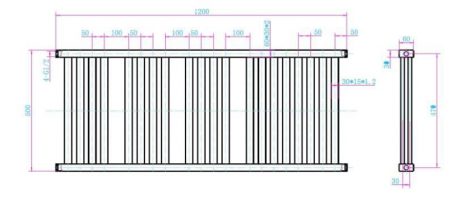 Calorifer portprosop DUO ANTRACIT 1200x500 - antracit mat [1]