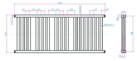 Calorifer portprosop DUO WHITE 1200x500mm - alb lucios [2]