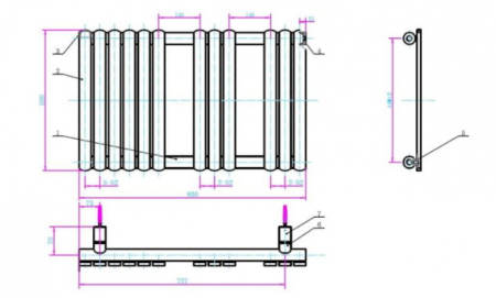Calorifer portprosop FLAT WHITE 800x500mm - alb lucios [1]