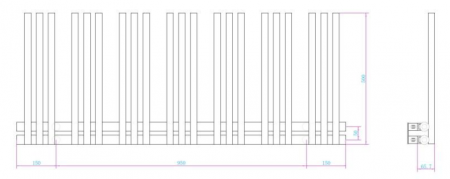 Calorifer portprosop LINEAR WHITE 1250x500mm - alb lucios [2]