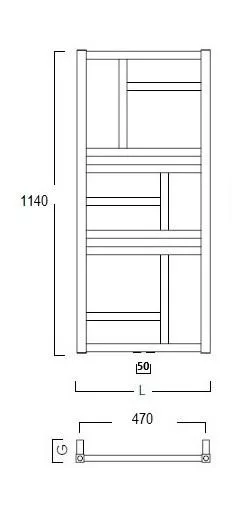 Calorifer portprosop ROCKWALL 1140×500 mm, alb lucios [1]