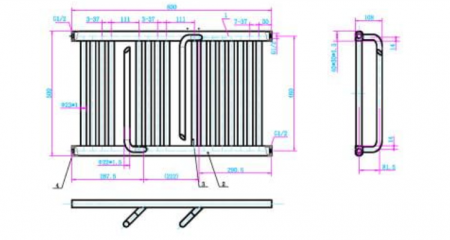 Calorifer portprosop SMART BLACK 800x500mm - negru mat [1]