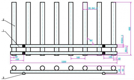 Calorifer portprosop TUBE BLACK 1200x600mm - negru mat [2]