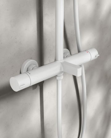 Coloana dus completa cu termostat ELEGANT cu  3 functii, montaj pe perete – Alb mat [3]
