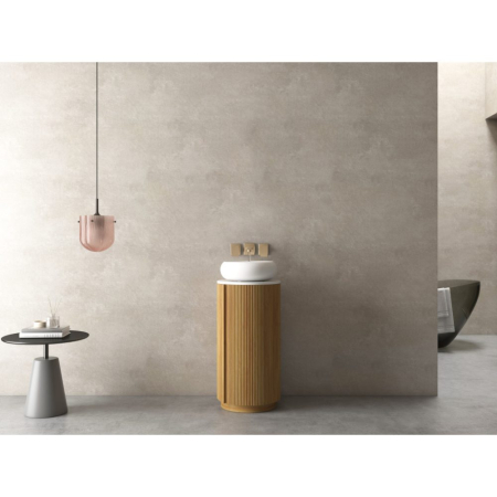 Dulap baie rotund SOROYA 40cm - Stejar [1]