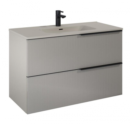 Dulap de baie cu 2 sertare 100x45,3x63,5 -  bej mat - Monterey Glass [2]